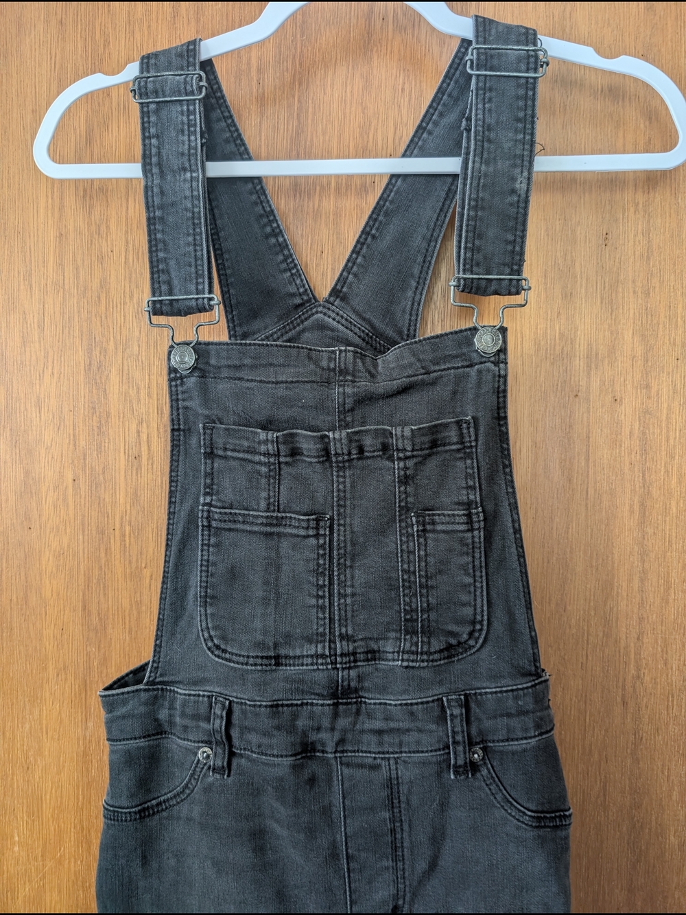 Free People Black Denim Overall Jumpsuit